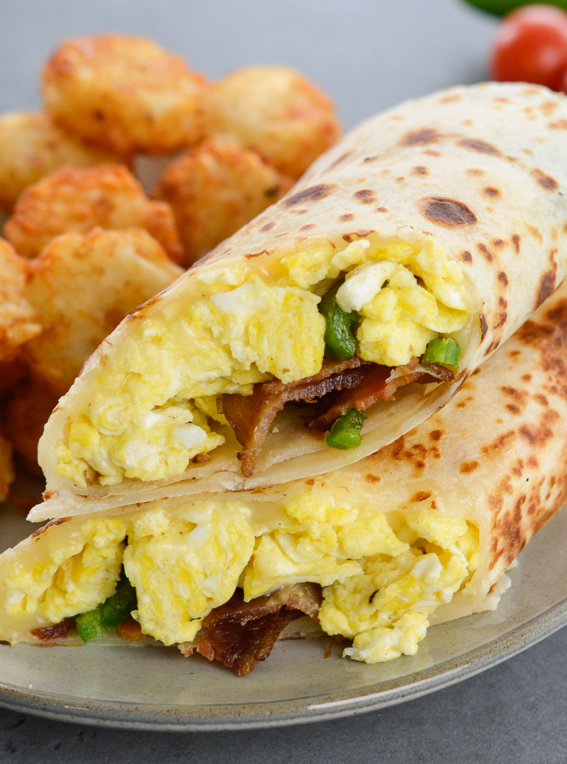 Bacon Egg & Jalapeno Breakfast Burrito - Easy Wrap Recipes