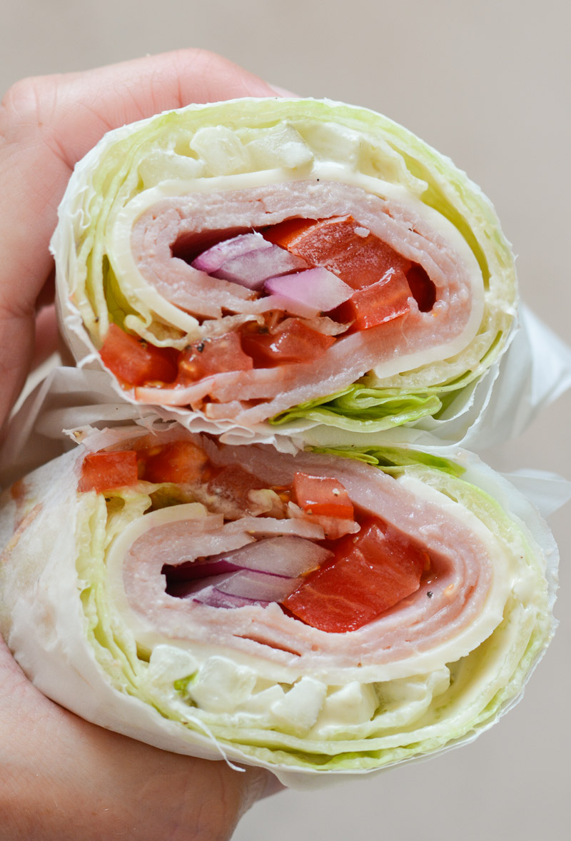 Ham and Swiss Lettuce Wrap (keto + low carb) - Easy Wrap Recipes