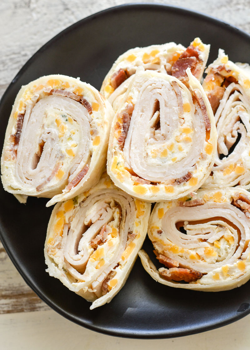 Turkey Bacon Ranch Pinwheels - Easy Wrap Recipes